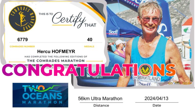 Hofmeyr oes 40ste Comrades-medalje