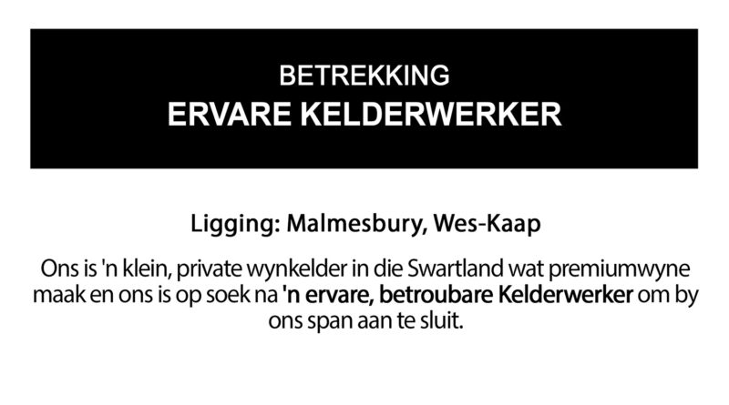 Betrekking: Ervare Kelderwerker
