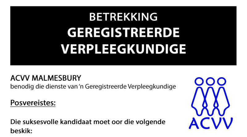 Betrekking: Geregistreerde Verpleegkundige