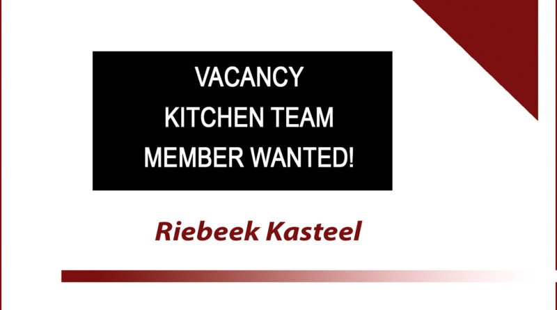 Vacancy: Kitchen Team Member